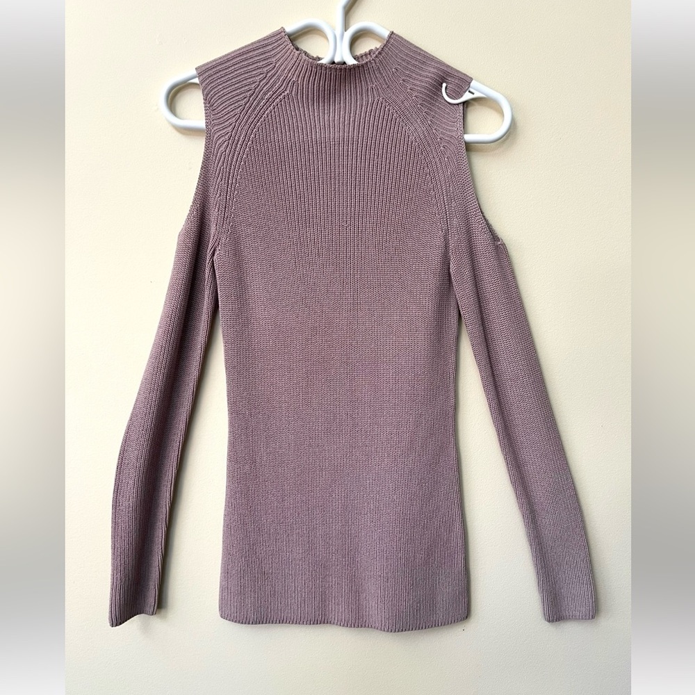 Aritzia Wilfred Off-the-Shoulder Sweater in Mauve